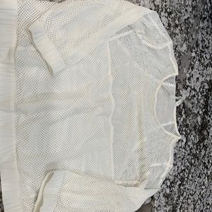 White fishnet lululemon pullover size 12 new